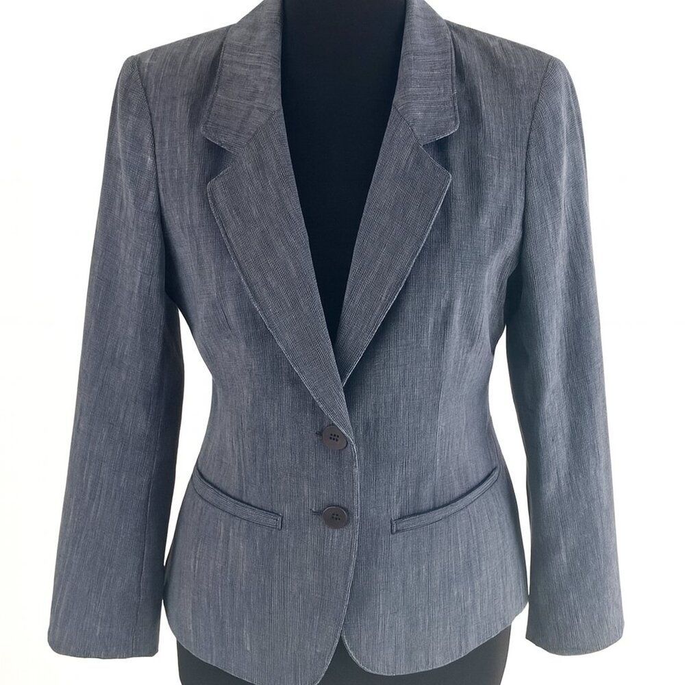 Vintage Pendleton Country Sophisticates Blazer Blue Striped Wool Blend Sz 8